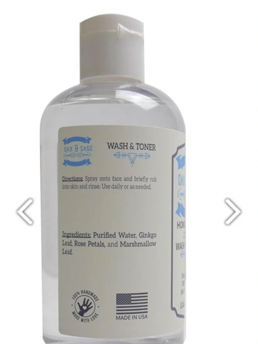 Oak & Sage Homeopathic 2-in-1 Wash & Toner